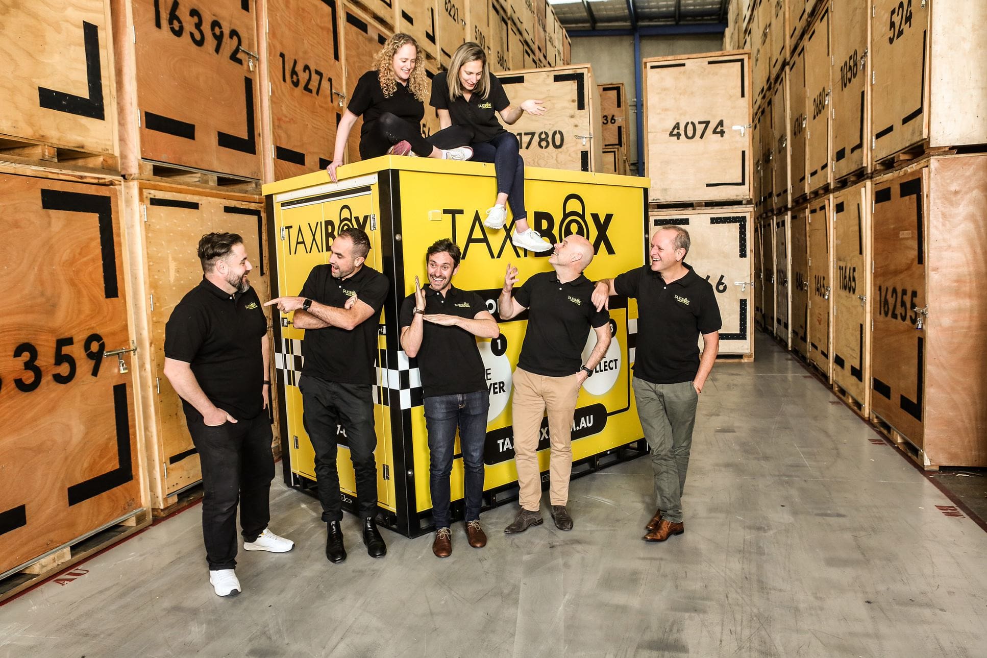 The TAXIBOX Team inside our TAXIBOX Braeside facility